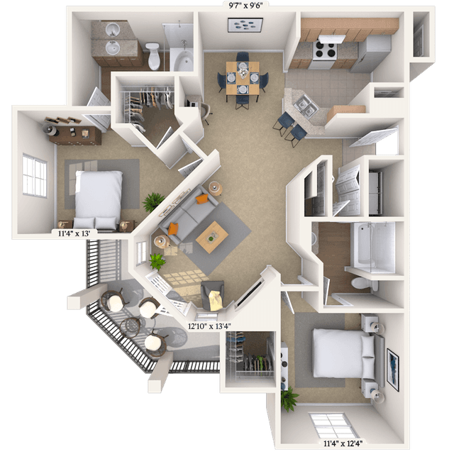 Floorplan image of unit 07101