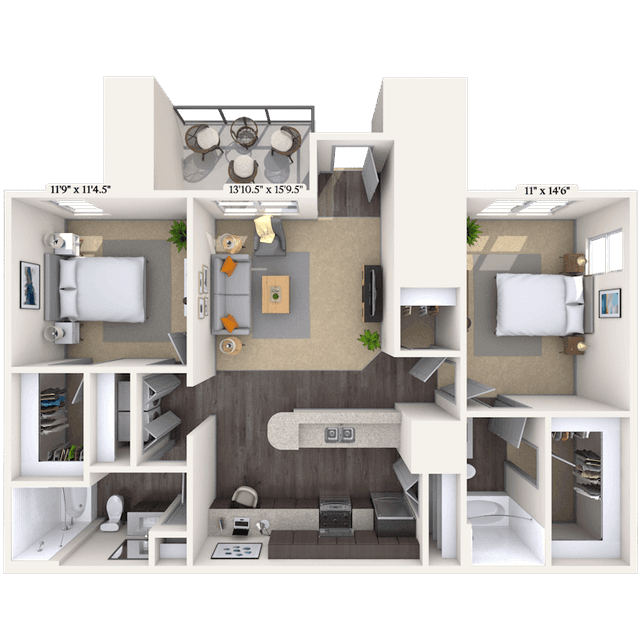 Floorplan image of unit 171711