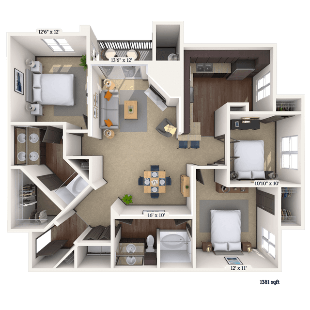 Floorplan image of unit 01822