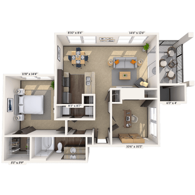Floorplan image of unit 121225