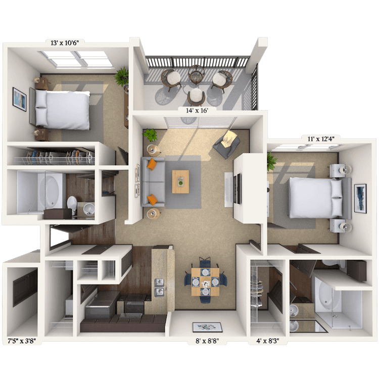 Floorplan image of unit 03313