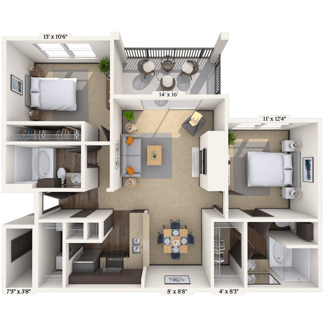 Floorplan image of unit 04437