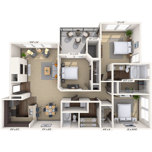 Floorplan image of unit 04418