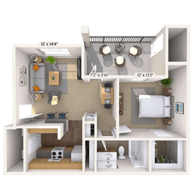 Floorplan image of unit 01514
