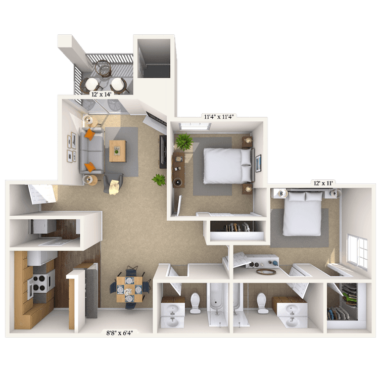 Floorplan image of unit 01632