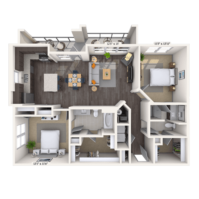 Floorplan image of unit 2438