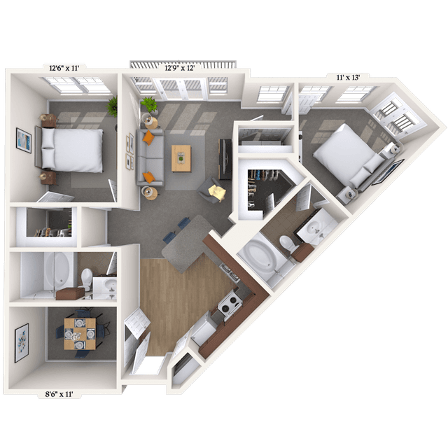 Floorplan image of unit 014203