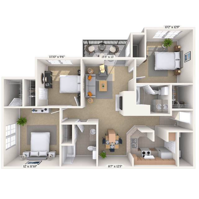 Floorplan image of unit 01722