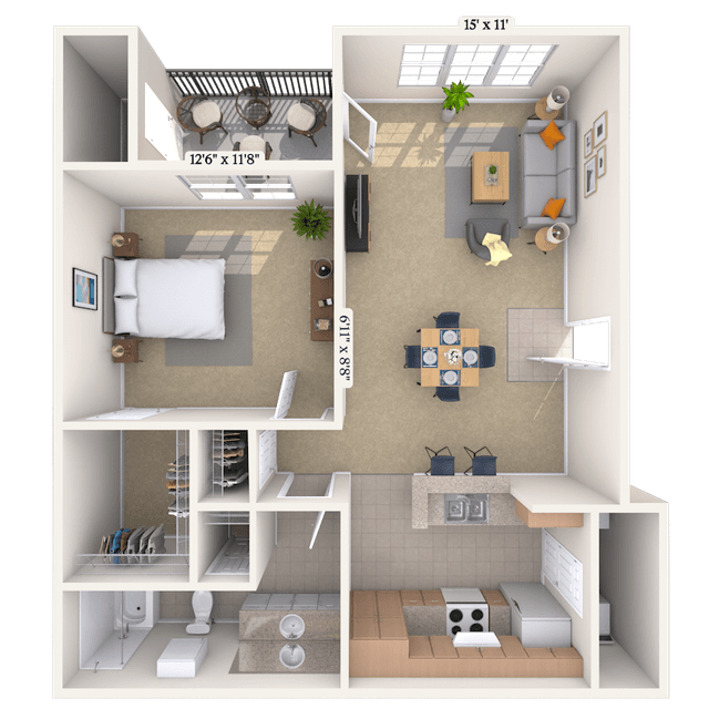 Floorplan image of unit 01223