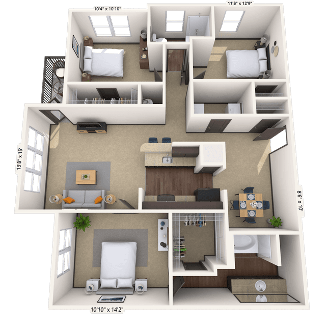 Floorplan image of unit 1717206