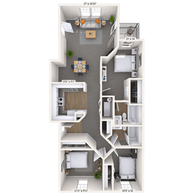 Floorplan image of unit 0101302