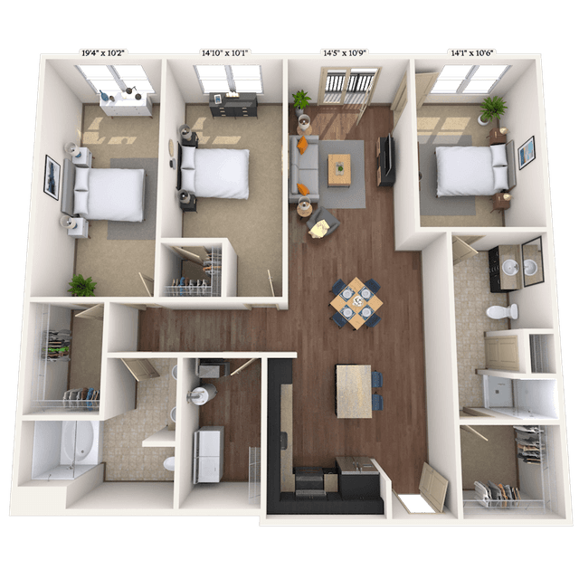 Floorplan image of unit 015090