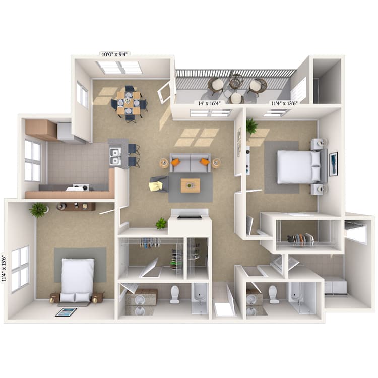 Floorplan image of unit 101018