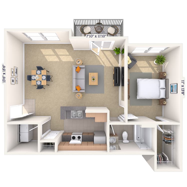 Floorplan image of unit 101023