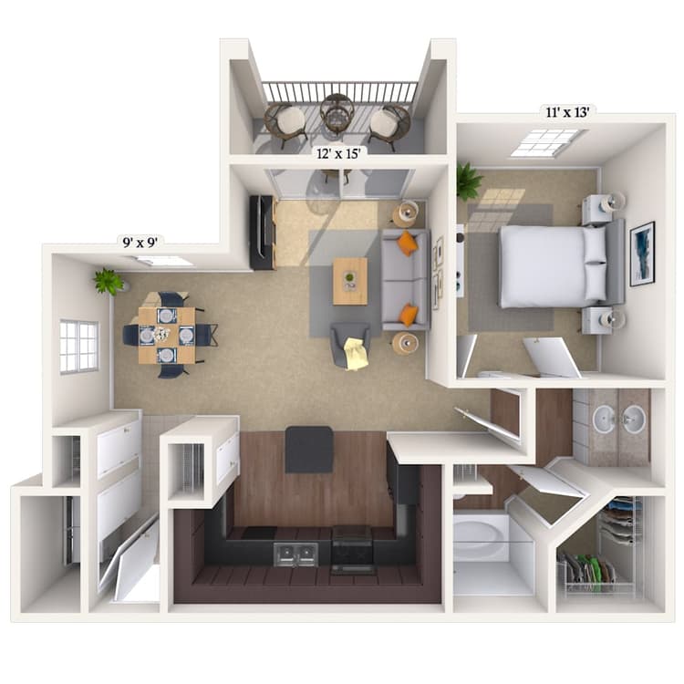 Floorplan image of unit 11201