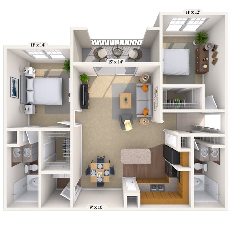 Floorplan image of unit 121225