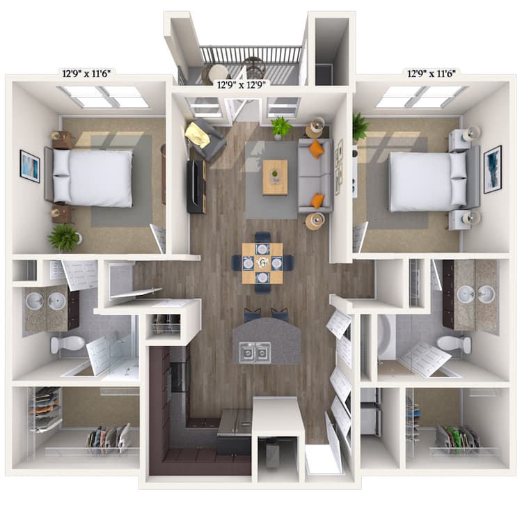 Floorplan image of unit 7302