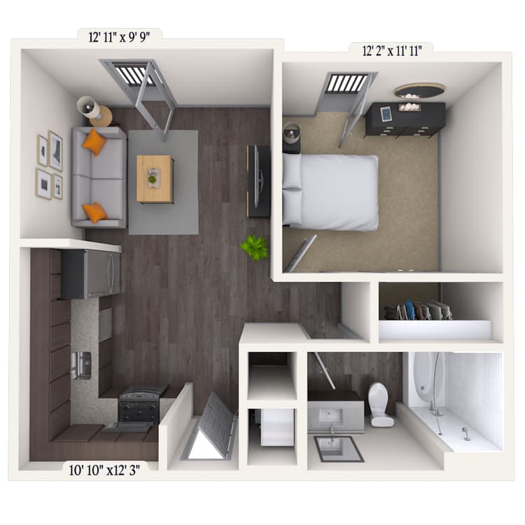 Floorplan image of unit 103