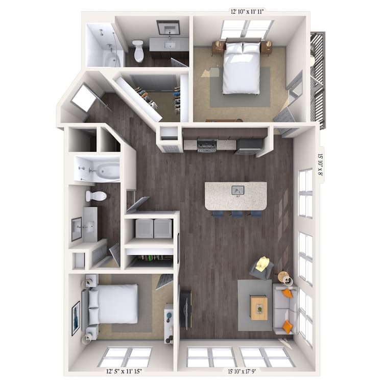 Floorplan image of unit 312