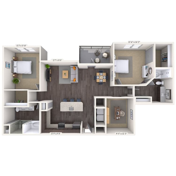 Floorplan image of unit 371
