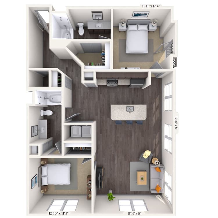 Floorplan image of unit 401
