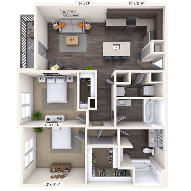 Floorplan image of unit 418