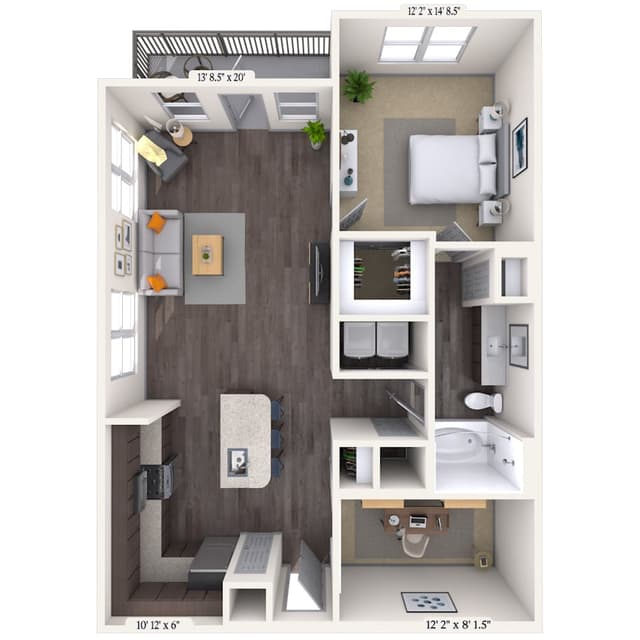 Floorplan image of unit 443