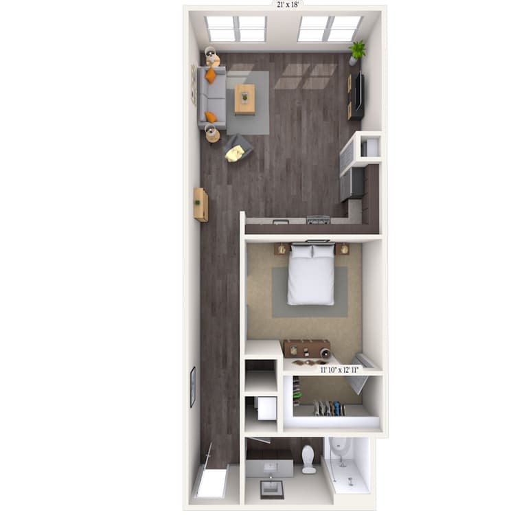 Floorplan image of unit 455