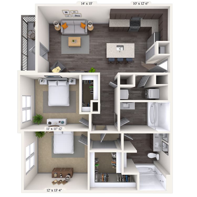Floorplan image of unit 518