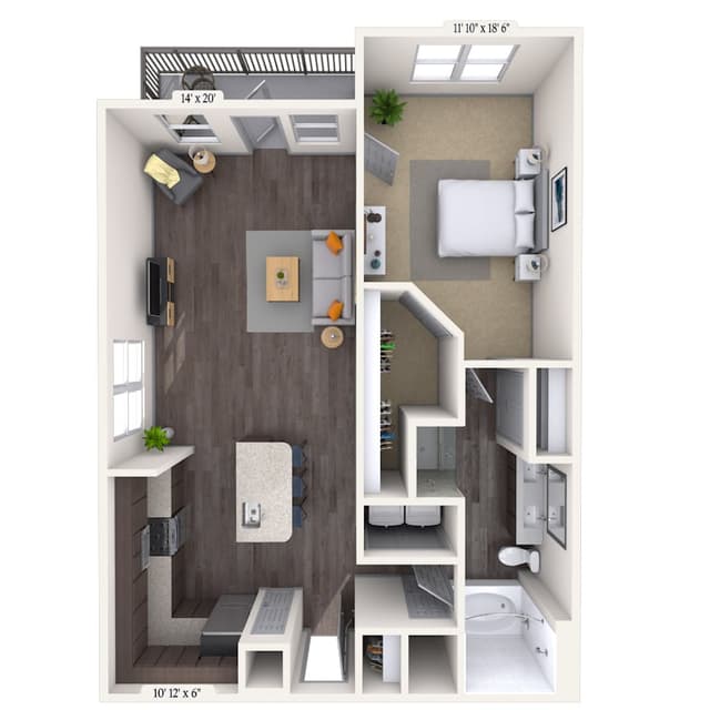 Floorplan image of unit 527