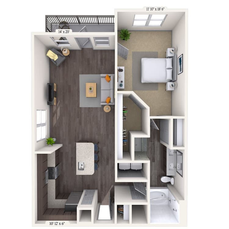 Floorplan image of unit 529