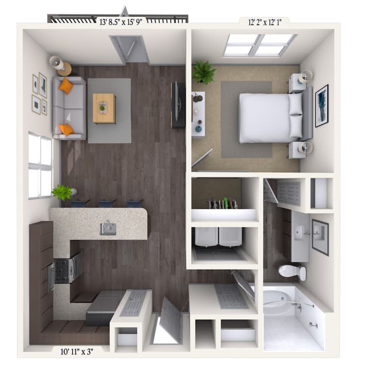 Floorplan image of unit 538