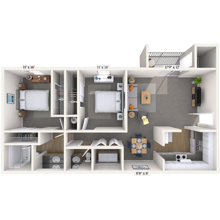 Floorplan image of unit 3838F