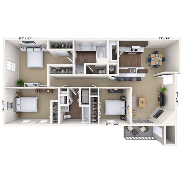 Floorplan image of unit 01036