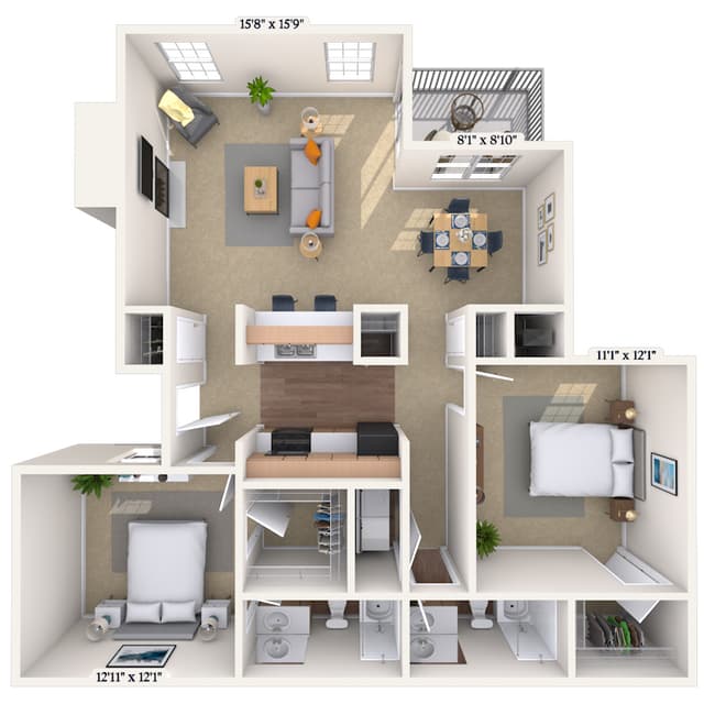 Floorplan image of unit 131312