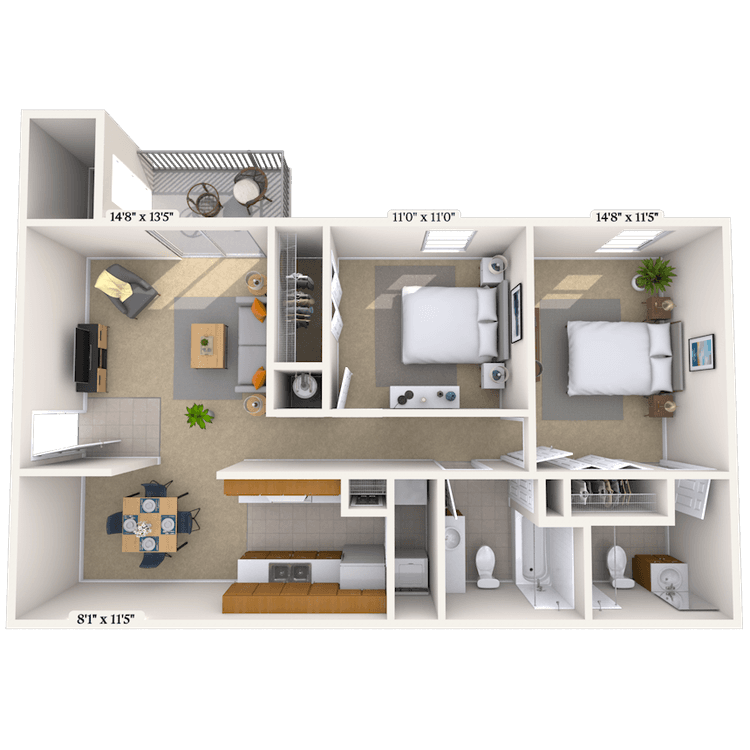 Floorplan image of unit 01046