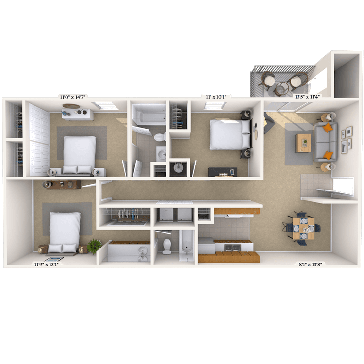 Floorplan image of unit 01110