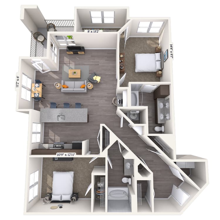 Floorplan image of unit 1319