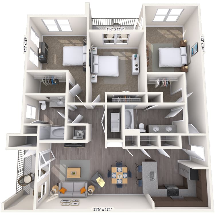 Floorplan image of unit 2109