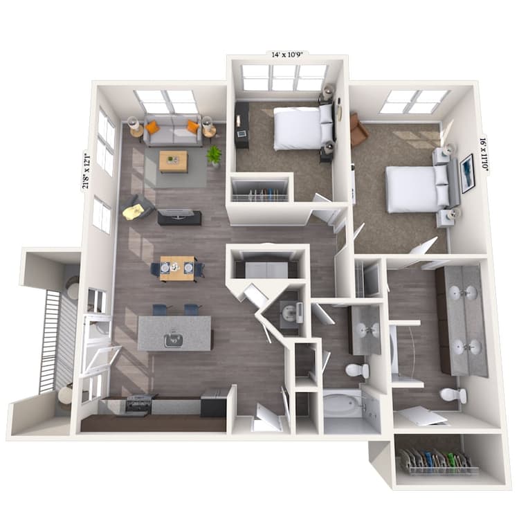 Floorplan image of unit 6101