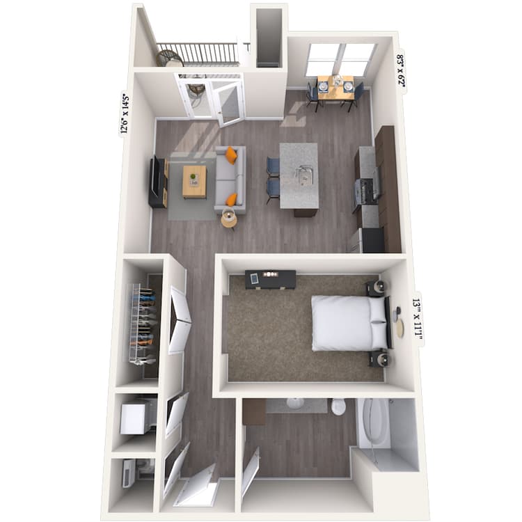 Floorplan image of unit 6206