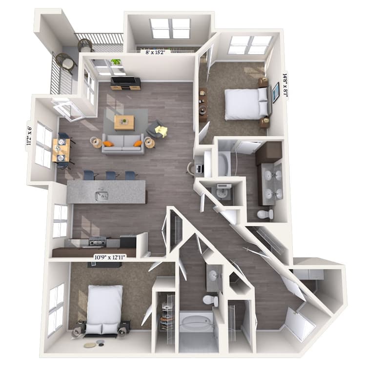 Floorplan image of unit 7109