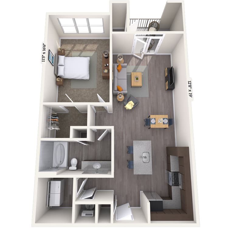 Floorplan image of unit 7206