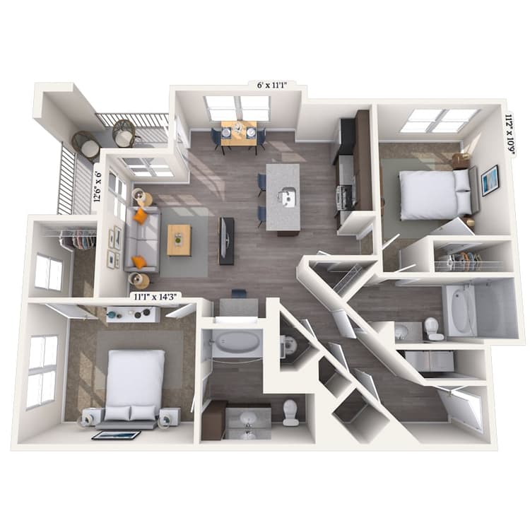 Floorplan image of unit 7301