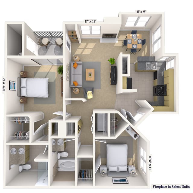 Floorplan image of unit 011057