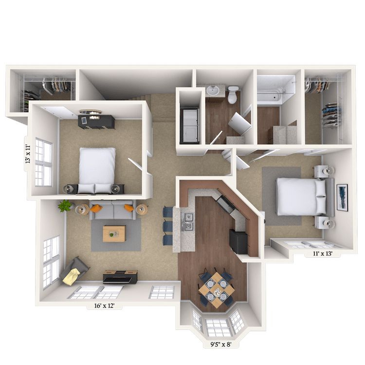 Floorplan image of unit 002077