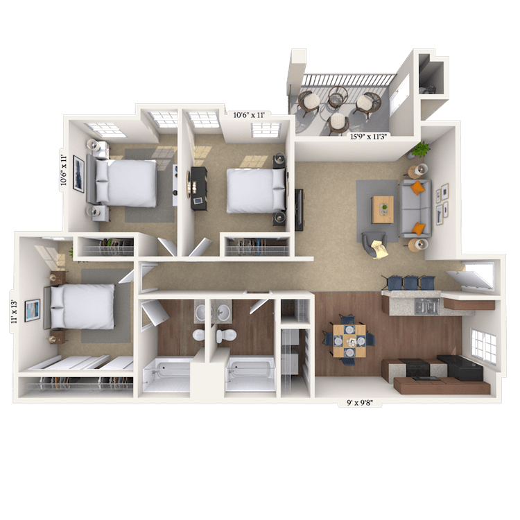 Floorplan image of unit 002095