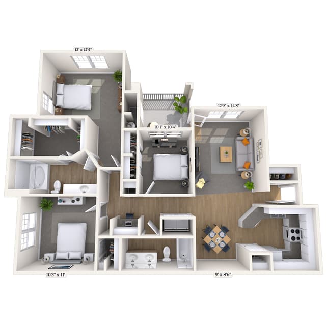 Floorplan image of unit 1257