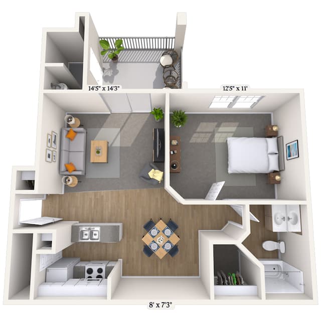 Floorplan image of unit 1304