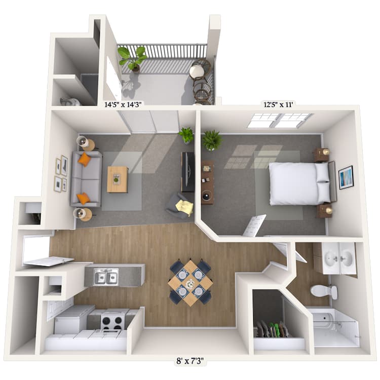 Floorplan image of unit 2105